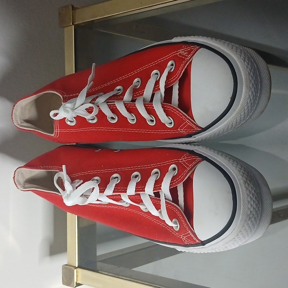 Converse Red Chuck Taylor All Star Low Sneakers Ox Size 10 - Picture 2 of 16
